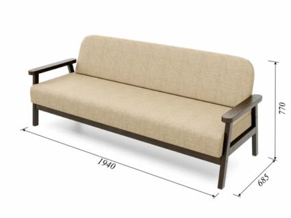 Диван Арско Флори трехместный бежевый