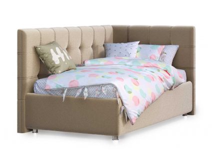 Кровать Nuvola Sabina угловая Velutto 22 90х200