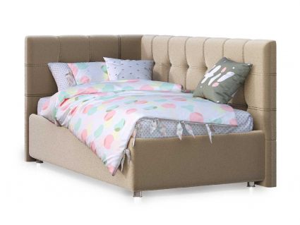 Кровать Nuvola Sabina угловая Velutto 22 90х200