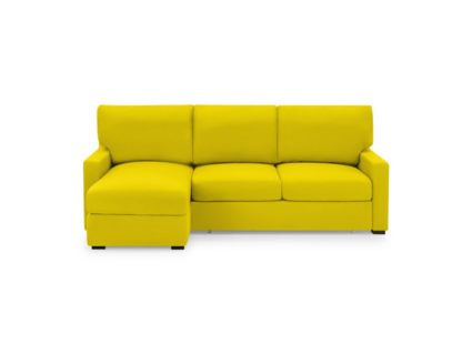 Диван Фиеста Мебель Непал с оттоманкой велюр Vivaldi 15 жёлтый Длина 221 см