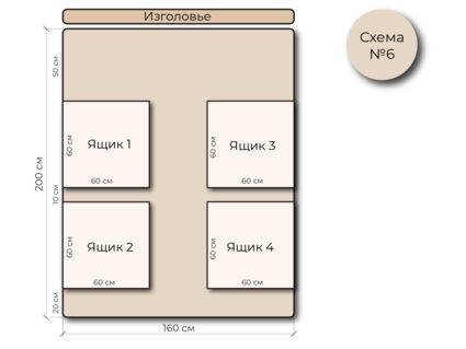 Кровать Mr.Mattress Site Box экокожа Beige 160х190