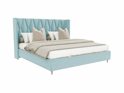 Кровать Beautyson Rebecca велюр Formula 692 голубой (с подъемным механизмом) 180х200