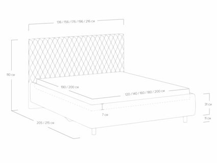 Кровать Сонум Stella Микровелюр Бежевый 80х190