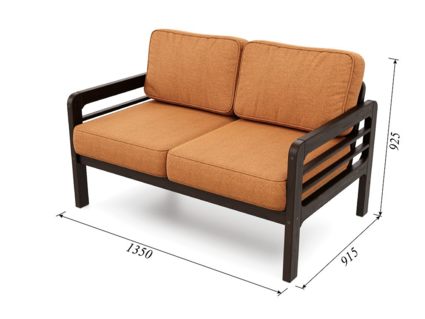 Диван Арско Бергер Мини двухместный оранжевый Длина 136 см