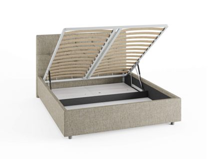 Кровать Сонум Bari Рогожка Пепельный (с подъемным механизмом) 140х200