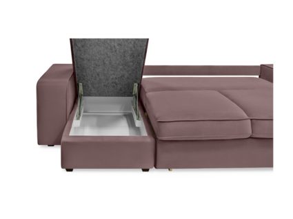 Диван Фиеста Мебель Монако с оттоманкой велюр Vivaldi 28 розовый Длина 247 см