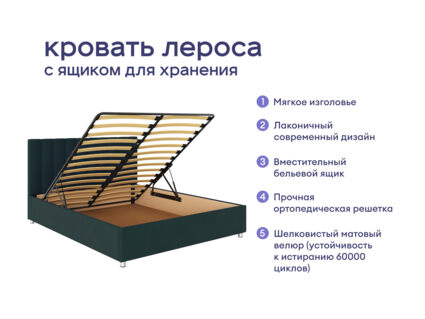 Кровать Димакс Лероса с п/м + матрас Базилик Энерджи 23 медиум 1425
