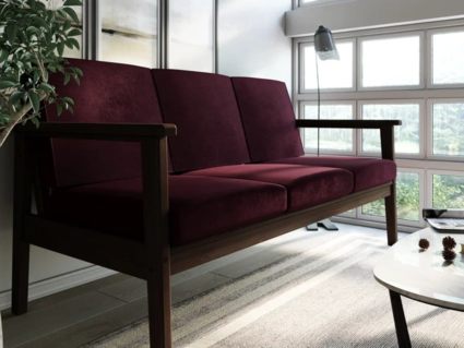 Диван Арско Лориан трехместный бордовый