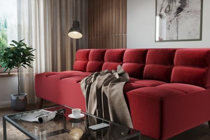 Диван Арско Нельсон трехместный красный Длина 195 см