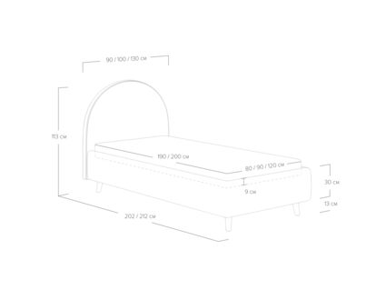 Кровать Сонум Roxy Тедди розовый (с подъемным механизмом) 90х200