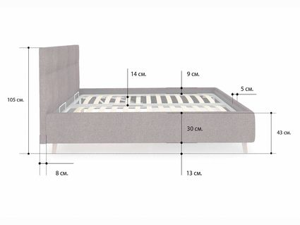 Кровать Сонум Bella Рогожка Льняная 140х200