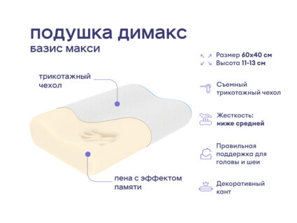 Одеяло Димакс Файбер всесезонное + 2 подушки Димакс Базис Макси 1427