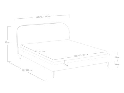 Кровать Сонум Katrin Микровелюр Кофе 180х190