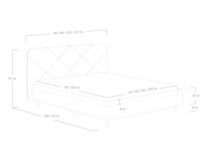 Кровать Сонум Taylor Фултон кофе 200х190