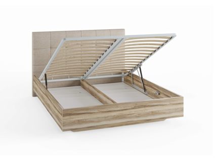 Кровать Сонум Vena Ясень Ориноко + Кашемир Латте (с подъемным механизмом) 90х190