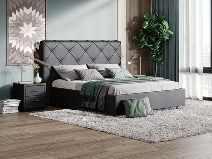 Кровать Сонум Manhattan Экокожа Коричневый (с подъемным механизмом) 90х190